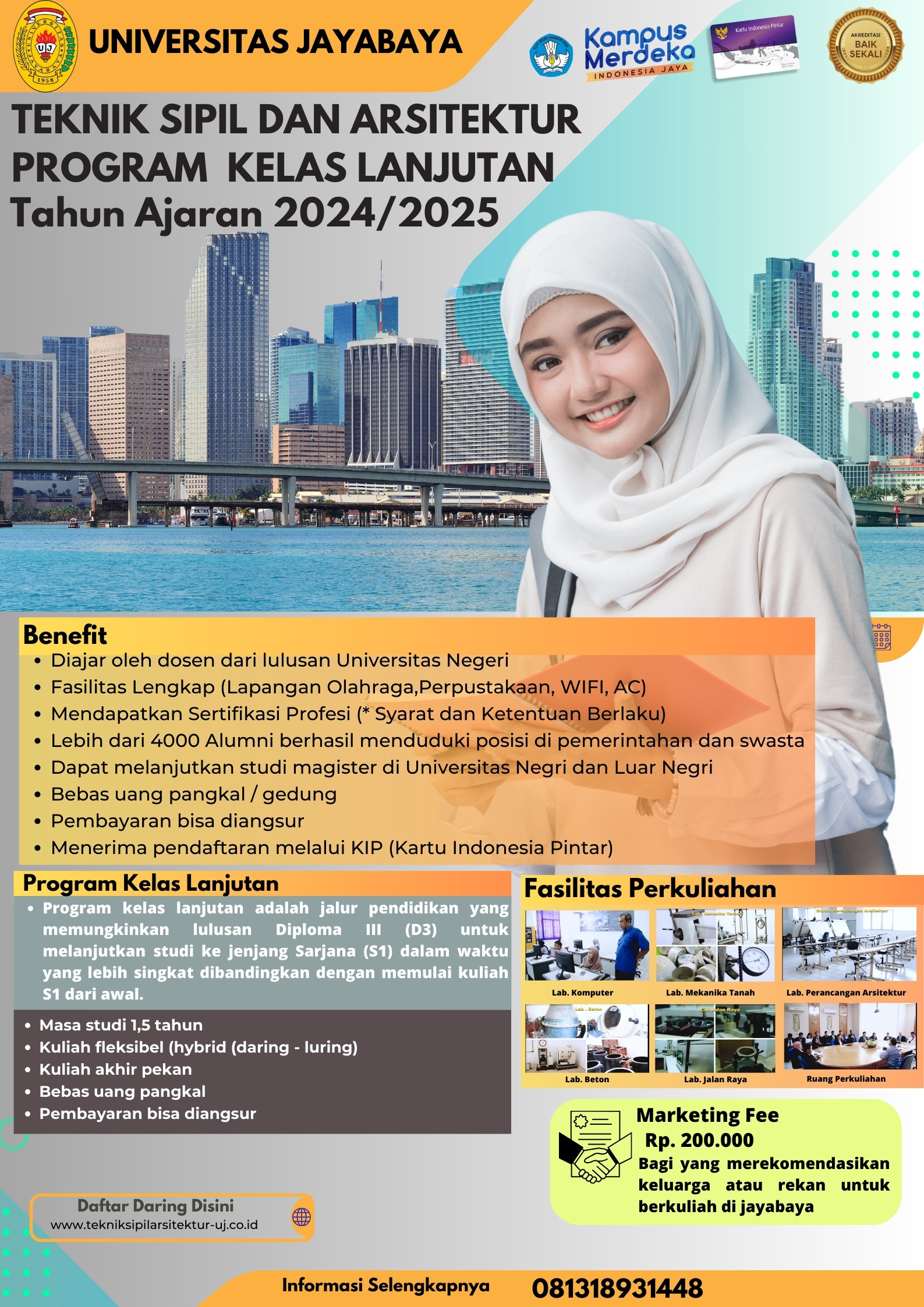 Pendaftaran Program Lanjutan (D3 ke S1)